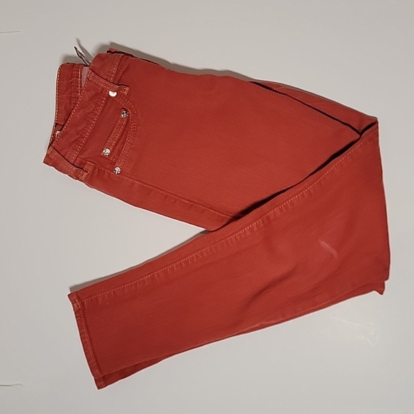True Religion Halle Mid-Rise Super Skinny Jeans Ankle Tomato Red 29 - Picture 10 of 15